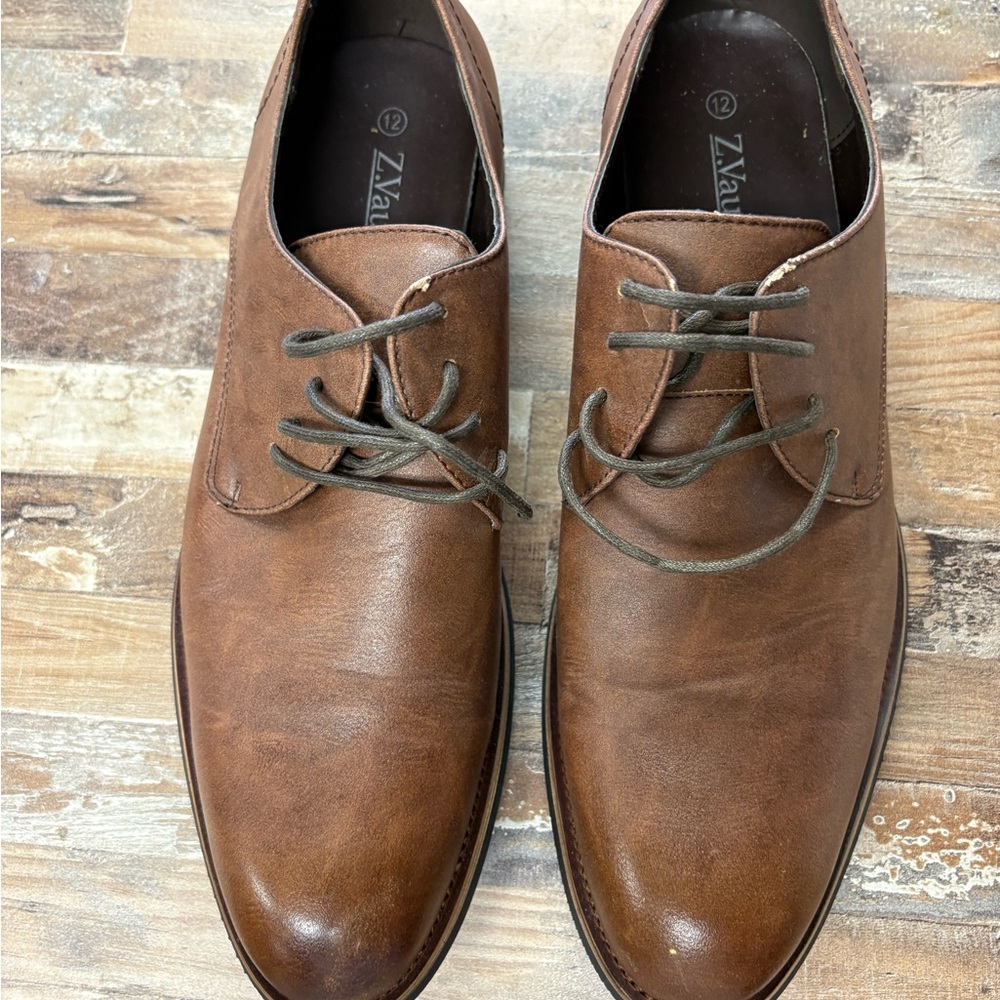Zara Men's Tan Leather Oxfords